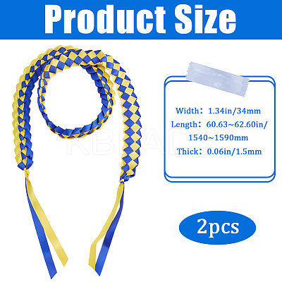 Two Tone Graduation Ribbon Leis FIND-WH0423-78C-1