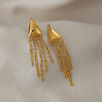 304 Stainless Steel Tassel Stud Earrings for Women YQ6135-1