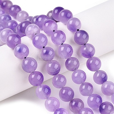 Dyed Natural White Jade Beads Strands G-T138-10mm-210-11-1