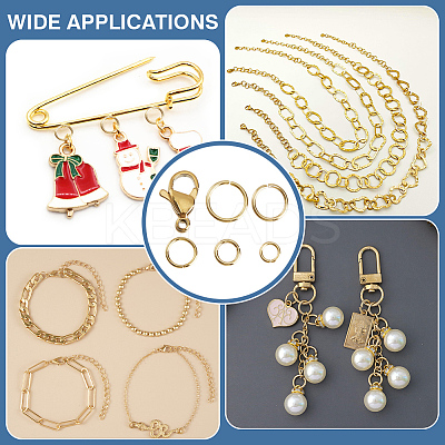530Pcs 5 Styles 304 Stainless Steel Round Open Jump Rings and 10Pcs Lobster Claw Clasps STAS-WR0001-30B-1