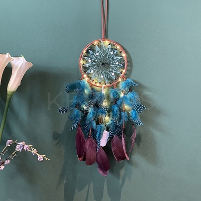 Woven Web/Net with Feather Hanging Ornaments PW-WG532D1-01-1
