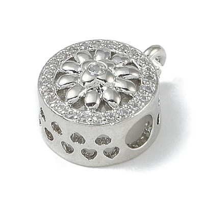 Rack Plating Brass Micro Pave Cubic Zirconia Tube Bails KK-A220-08P-1