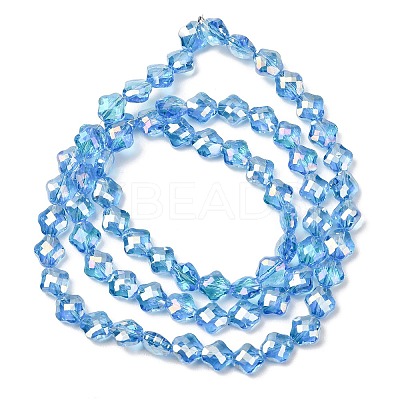 Electroplate Transparent Glass Beads Strands GL-CBA7A17-02A-07-1