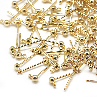 Brass Stud Earring Findings KK-N200-096A-1
