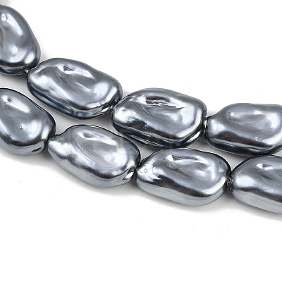 Electroplated Glass Beads Strands GLAA-H039-04C-1