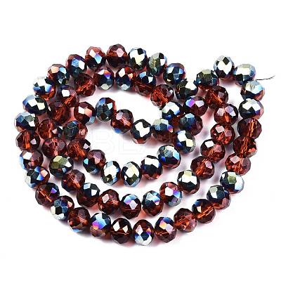 Electroplate Transparent Glass Beads Strands EGLA-A034-T8mm-Q18-1
