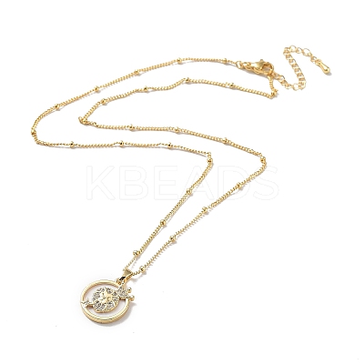 Lions Brass Micro Pave Cubic Zirconia Pendant Necklaces for Women NJEW-A015-06KCG-1