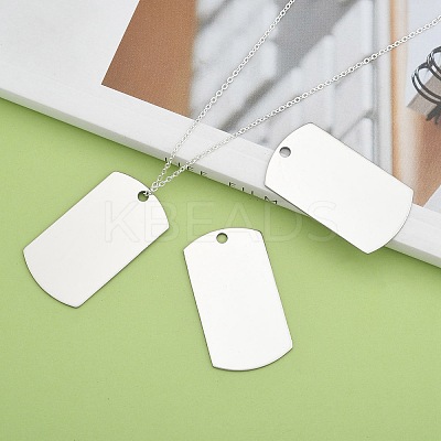 Tarnish Resistant 201 Stainless Steel Rectangle Mirror Polished Finish Stamping Blank Tag Pendants LS-STAS-S031-03-1