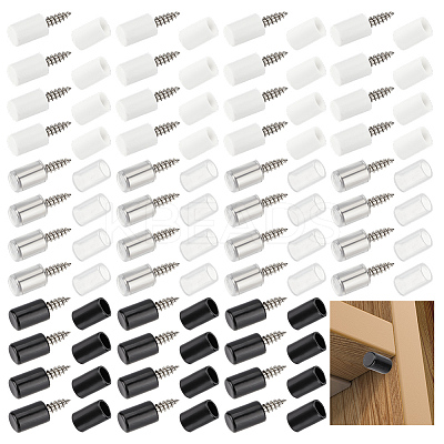 90Pcs 3 Colors Iron Furniture Shelf Support Pegs with Plastic Non-Slip Sleeve AJEW-BC0009-14-1