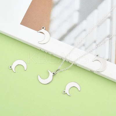 Tarnish Resistant Crescent Moon Stainless Steel Charms Pendants STAS-Q168-06-1
