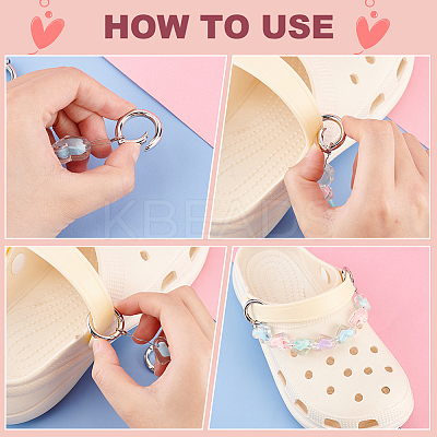 1 Set Flower & Heart & Bear & Star Transparent Acrylic Beaded Shoe Chains FIND-PH0009-97-1