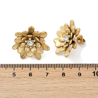 304 Stainless Steel Crystal Rhinestone Stud Earrings EJEW-G423-15G-1