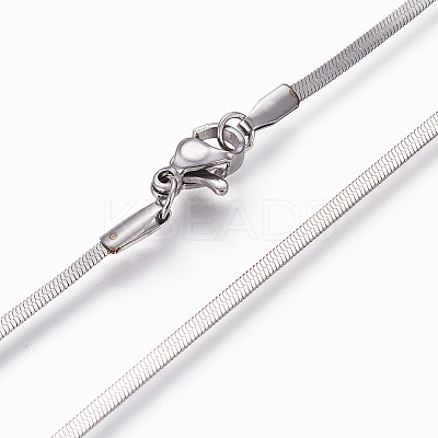 Non-Tarnish 304 Stainless Steel Herringbone Chain Necklaces LS-NJEW-L160-006P-1