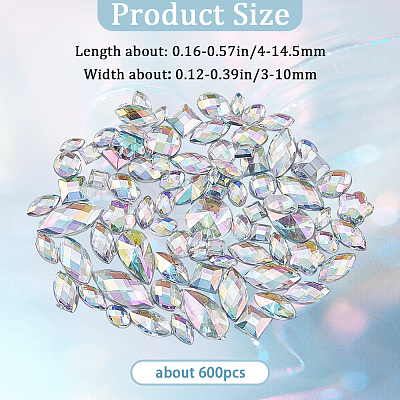600Pcs Acrylic Rhinestone Cabochons DIY-WH20007-239B-1