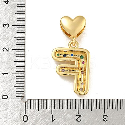 Brass Micro Pave Colorful Cubic Zirconia Pendants KK-P281-01G-F-1