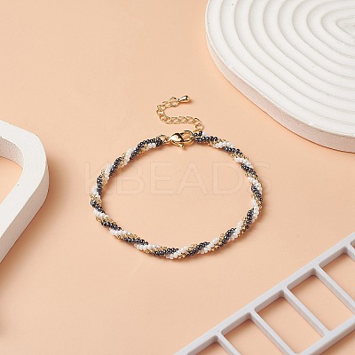 Handmade Glass Seed Beaded Bracelet for Women BJEW-MZ00024-1