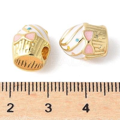 Cake Rack Plating Brass Enamel Beads KK-G512-02G-03-1