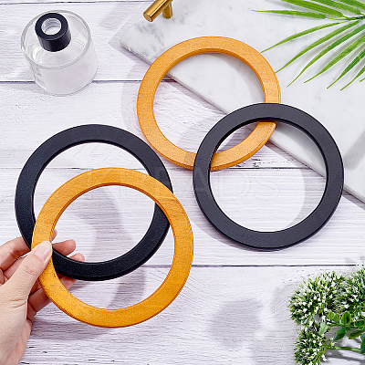 4Pcs 2 Colors Wood Round Shaped Handles Replacement DIY-PH0003-30-1