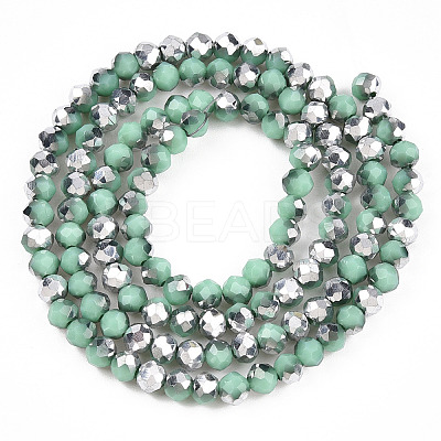 Electroplate Opaque Glass Beads Strands EGLA-A034-P4mm-M13A-1