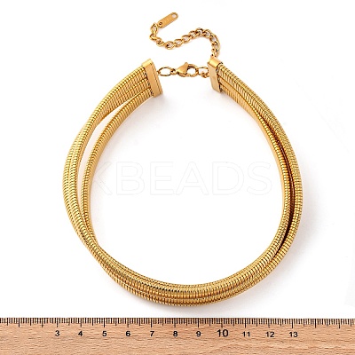 304 Stainless Steel 3-Strand Chain Necklaces NJEW-Q025-01G-1