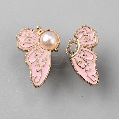 Butterfly Shape Alloy Enamel Adjustable Jean Button Pins FIND-WH0609-77KCG-03-1