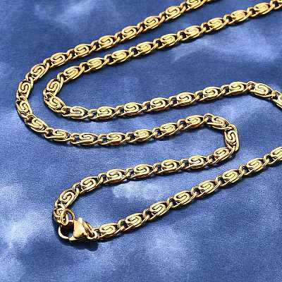304 Stainless Steel Lumachina Chain Necklaces NJEW-P226-08G-01-1
