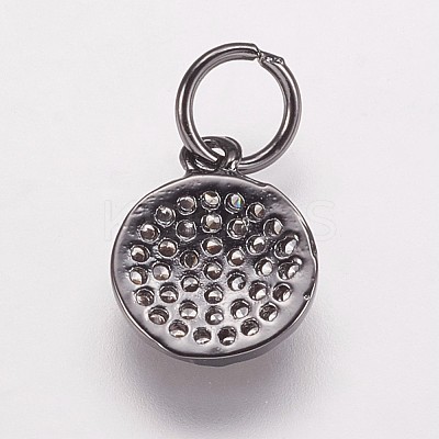 Brass Cubic Zirconia Pendants ZIRC-K070-21B-1