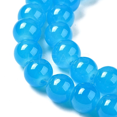 Baking Paint Imitation Jade Glass Round Bead Strands DGLA-Q021-8mm-13-1