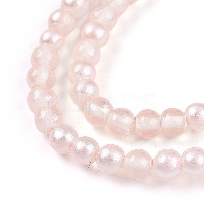 Baking Paint Transparent Glass Beads Strands DGLA-N011-4mm-03-1