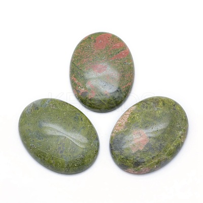 Natural Unakite Cabochons G-P393-I07-1
