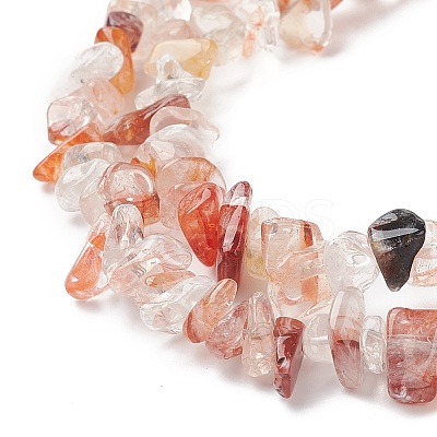 Natural Hematoid Quartz/Ferruginous Quartz Beads Strands F090-1
