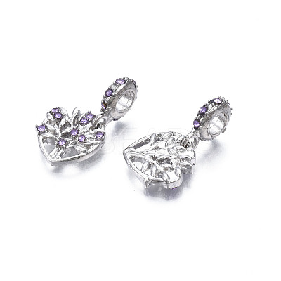 Rack Plating Alloy European Dangle Charms MPDL-N039-220B-1