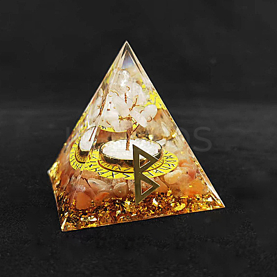 Viking Rune Symbol-Birth Orgonite Pyramid Resin Display Decorations LS-DJEW-PW0006-02D-1