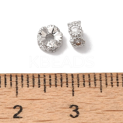 Brass Micro Pave Clear Cubic Zirconia Beads KK-G503-24P-1