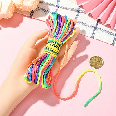 10M Segment Dyed Nylon Satin Rattail Cords OCOR-YW0001-17-1