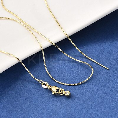 1MM Brass Boston Link Chain Adjustable Slider Necklaces NJEW-M108-31G-1