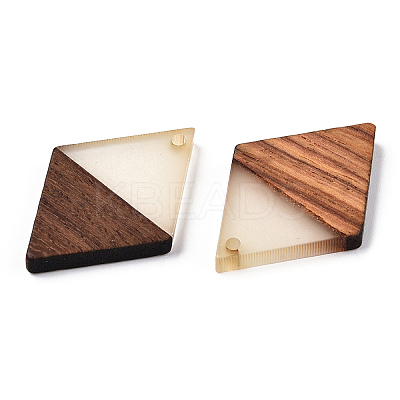 Walnut Wood & Luminous Glow in the Dark Resin Pendants RESI-N039-76-1