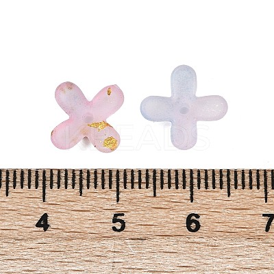 Metal Enlaced Acrylic Bead Caps OACR-G044-01C-1