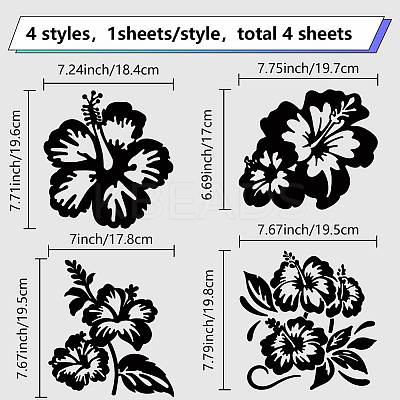 4Pcs 4 Styles PET Waterproof Self-adhesive Car Stickers DIY-WH0308-225A-091-1