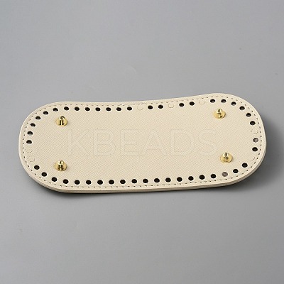 Oval PU Leather Knitting Crochet Bags Nail Bottom Shaper Pad DIY-WH0349-97A-1