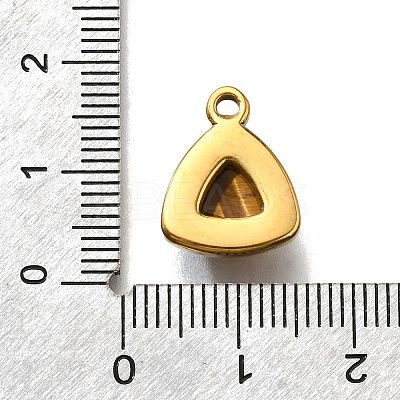 Natural Tiger Eye Triangle Charms STAS-D310-02G-01-1