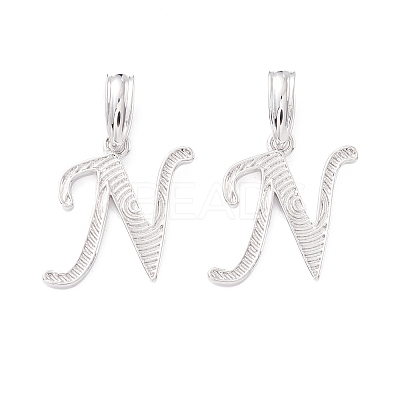 Rack Plating Eco-Friendly Brass Letter Pendants KK-K265-02P-N-1