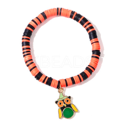Ghostly Polymer Clay Heishi Stretch Bracelets BH7010-7-1