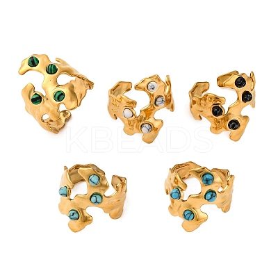 Irregular Synthetic Gemstone Finger Rings RJEW-Q822-13G-1