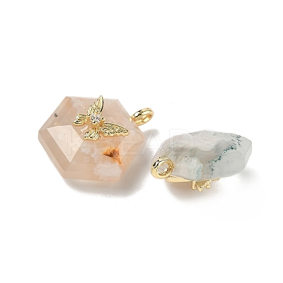Natural Mixed Gemstone Faceted Pendants G-P585-01G-1