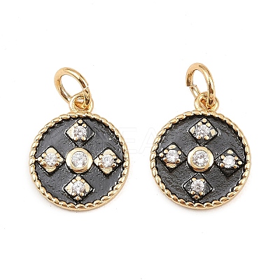 Brass Cubic Zirconia Charms KK-L251-46GB-B-1