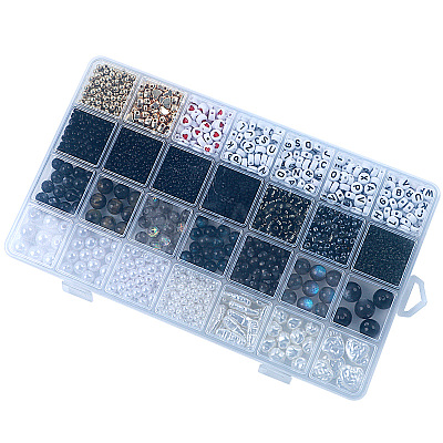 DIY 28 Style Resin & Acrylic & ABS Beads Jewelry Making Finding Kit DIY-NB0012-03B-1