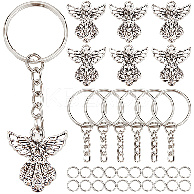 DIY Angel Charm Keychain Making Kits DIY-SC0019-04-1