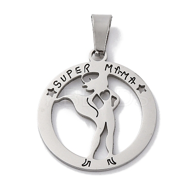 Mother's Day 201 Stainless Steel Pendants STAS-Q342-21P-1
