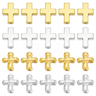 40Pcs 4 Styles Alloy Beads FIND-ME0001-19-1